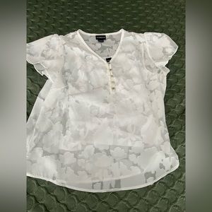 White blouse with floral design